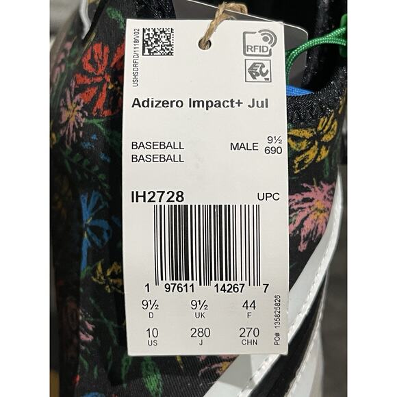 New Men 10 Adidas Julio Rodriguez x Adizero Impact+Cleats Floral Graphics IH2728
